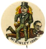 McKINLEY IN PRESIDENTIAL CHAIR SITTING ON BRYAN BUTTON HAKE #3279.