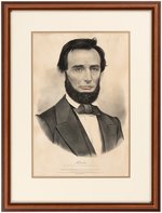 LINCOLN COOPER UNION BEARDED PORTRAIT PRINT BY CURRIER & IVES.