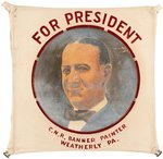 "FOR PRESIDENT" SMITH & HOOVER PAINTED PORTRAIT BANNERS.