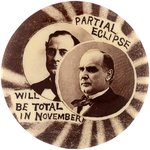 RARE McKINLEY ECLIPSING BRYAN REAL PHOTO BUTTON HAKE #3237.