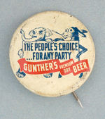 RARE FDR-DEWEY CARTOON BEER AD 1944 BUTTON.