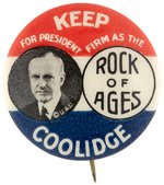 COOLIDGE "ROCK OF AGES" CLASSIC 1924 BUTTON HAKE #32.