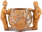 ROOSEVELT & CHURCHILL "LET'S DRINK TO VICTORY" WWII ERA LOVING CUP.