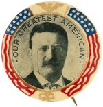 ROOSEVELT "OUR GREATEST AMERICAN" PORTRAIT BUTTON HAKE #272.