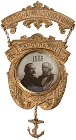 CLEVELAND & THURMAN JUGATE ON GLASS IN HUGE BRASS SHELL BADGE.