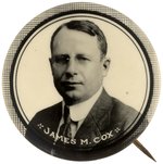 "JAMES M. COX" REAL PHOTO PORTRAIT BUTTON HAKE #6.