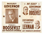 FDR & DEMOCRATIC TICKET 1930 RE-ELECTION AS GOVERNOR SIGNS.