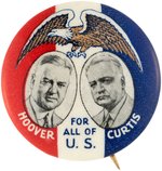 HOOVER & CURTIS "FOR ALL OF U.S." JUGATE BUTTON HAKE #3.