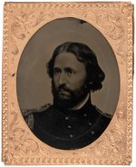 JOHN C. FREMONT 1864 LARGE FERROTYPE PORTRAIT IN BRASS FRAME.