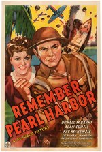 WORLD WAR II "REMEMBER PEARL HARBOR" LINEN-MOUNTED MOVIE POSTER.