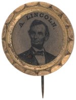 "A. LINCOLN" 1864 FERROTYPE STICK PIN BADGE DeWITT 1864-105A.