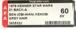 "STAR WARS - BEN (OBI-WAN) KENOBI" 21 BACK-A AFA 60 EX (GRAY HAIR).