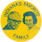 GOLDWATER "INDIANA'S FAVORITE FAMILY" LITHO BUTTON.