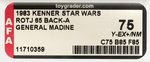 "STAR WARS: RETURN OF THE JEDI - GENERAL MADINE" 65 BACK-A AFA 75 Y-EX+/NM.