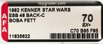 "STAR WARS: THE EMPIRE STRIKES BACK - BOBA FETT" 48 BACK-C AFA 70 EX+.