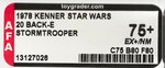 "STAR WARS - STORMTROOPER" 20 BACK-E AFA 75+ EX+/NM  (CIRCLE EXTENSION STICKER).