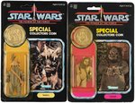 "STAR WARS: POWER OF THE FORCE - TEEBO/LUMAT" 92 BACK CARDED EWOKS ACTION FIGURE PAIR.