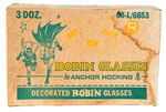 "ROBIN GLASSES" GAS STATION GIVEAWAY SHIPPING CARTON.