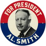 "FOR PRESIDENT AL SMITH" PORTRAIT RADIATOR OR LICENSE PLATE ATTACHMENT.