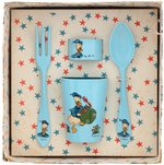 DONALD DUCK BOXED SPANISH DISH SET.