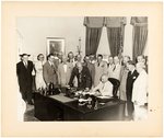 "HARRY S TRUMAN" SIGNED NATIONAL SECURITY ACT AMENDMENTS OVERSIZED PHOTOS.