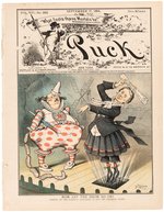 BELVA LOCKWOOD & BEN BUTLER CARTOON ON COVER OF 1884 PUCK MAGAZINE.
