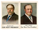 TAFT & SHERMAN 1908 PAIR OF MATCHING FULL COLOR POSTERS.