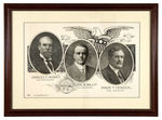 HUGHES/WILLIS/HERRICK OUTSTANDING 1916 FRAMED POSTER FROM OHIO GOP.