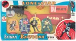 "BATMAN 'BATZOOKA' POP GUN" BOXED LONESTAR SET.