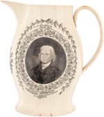 THOMAS JEFFERSON 1801 LIVERPOOL CREAMWARE PITCHER WITH OUTSTANDING PORTRAIT.