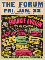 RARE "THE BIGGEST SHOW OF STARS FOR 1960" CONCERT POSTER WITH FRANKIE AVALON, ISLEY BROTHERS & MORE.