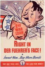 WORLD WAR II ANTI-HITLER WAR LOAN AND PRODUCTION POSTER PAIR.