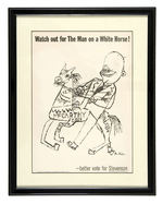 FRAMED BEN SHAHN POSTER FOR STEVENSON AND ANTI-"THE MAN ON THE WHITE HORSE."