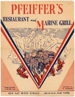 WORLD WAR II  SMALL SIGN & MENU WITH ANTI-AXIS GRAPHICS.