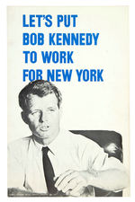 ROBERT KENNEDY 1964 NEW YORK SENATOR CAMPAIGN SIGN.