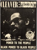 "CLEAVER FOR PRESIDENT" BLACK PANTHER PARTY 1968 CAMPAIGN POSTER.