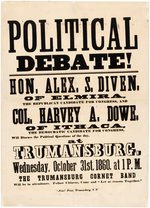 "POLITICAL DEBATE!" 1860 NEW YORK CONGRESSIONAL CAMPAIGN BROADSIDE.