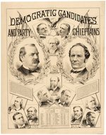 CLEVELAND & THURMAN "DEMOCRATIC CANDIDATES AND PARTY CHIEFTAINS" POSTER.