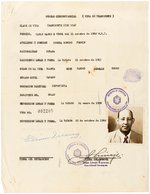 1960 CUBAN BALL PLAYERS VISA DOCUMENTATION W/PHOTOS PAIR.