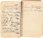 1940s BASEBALL STARS MULTI-SIGNED MEMO BOOK W/OVER 80 SIGNATURES.