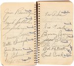 1940s BASEBALL STARS MULTI-SIGNED MEMO BOOK W/OVER 80 SIGNATURES.