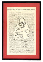 ANTI-GOLDWATER FRAMED POSTER 1964 DESIGNED AND PENCIL-SIGNED BY ARTIST BEN SHAHN.