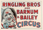 "RINGLING BROS. AND BARNUM & BAILEY" CIRCUS POSTER WITH CLOWN.