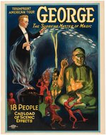 "GEORGE - THE SUPREME MASTER OF MAGIC" LINEN-MOUNTED MAGIC POSTER.