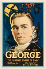 "GEORGE - THE SUPREME MASTER OF MAGIC" LINEN-MOUNTED PORTRAIT POSTER.