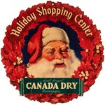 SANTA CLAUS "CANADA DRY" BEVERAGES SCARCE ADVERTISING SIGN.