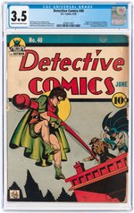 "DETECTIVE COMICS" #40 JUNE 1940 CGC 3.5 VG- (FIRST CLAYFACE).
