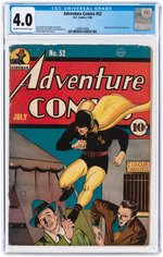 "ADVENTURE COMICS" #52 JULY 1940 CGC 4.0 VG.