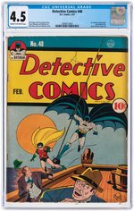 "DETECTIVE COMICS" #48 FEBRUARY 1941 CGC 4.5 VG+.