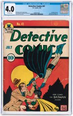 "DETECTIVE COMICS" #41 JULY 1940 CGC 4.0 VG.
